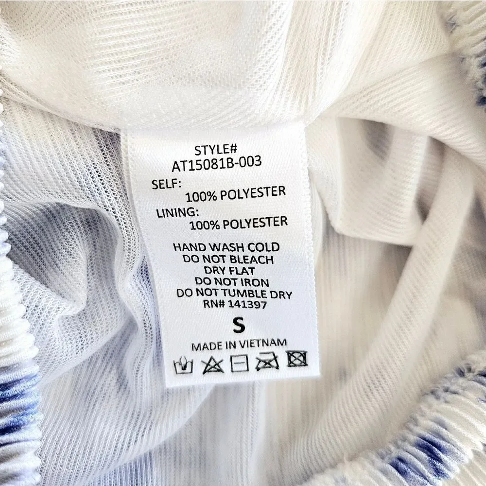ASTR The Label Pleated Surplice Crepe Split Faux Wrap Balloon Sleeve Blouse S